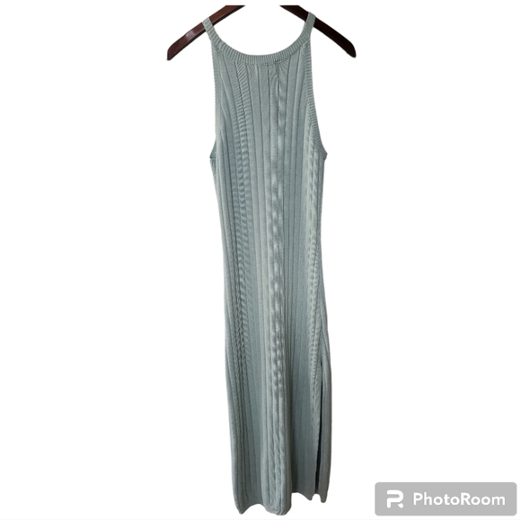 Luca + Grae Womens Midi Ribbed Knit Halter Sweater Dress. Mint. Size S - Picture 6 of 6